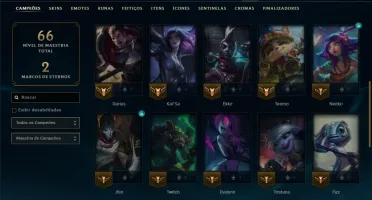 Unranked com 31 Champs e 4 Skins