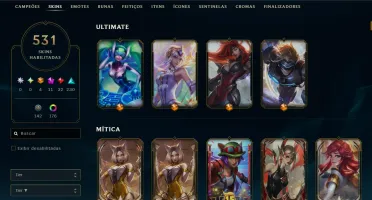 Conta LOL Nv.561 MMR bom Mestre diversas vezes