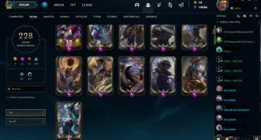 League of Legends - Conta LOL todos CHAMPS + 228 skins RARAS