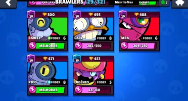 Conta brawl stars 14k e shely estelar e 29 brawlers