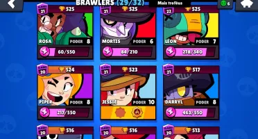 Conta brawl stars 14k e shely estelar e 29 brawlers