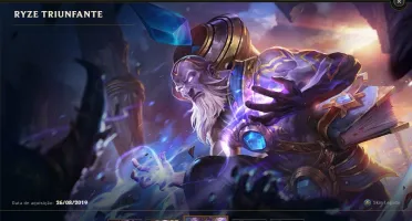Conta platina 4 com RYZE TRIUNFANTE, 140 champs e 104 skins