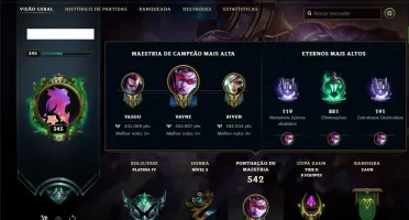Conta platina 4 com RYZE TRIUNFANTE, 140 champs e 104 skins