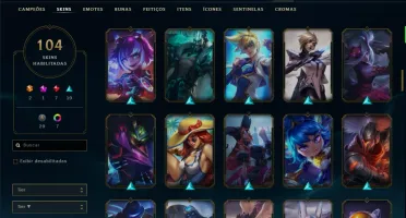 Conta platina 4 com RYZE TRIUNFANTE, 140 champs e 104 skins