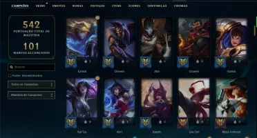 Conta platina 4 com RYZE TRIUNFANTE, 140 champs e 104 skins