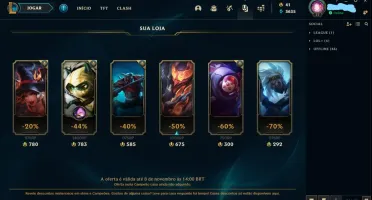CONTA LOL LVL 77 SEM RANK VARIAS SKINS