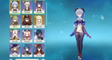 Ganyu + Hutao + Dehya + Jean + 4 armas 5 estrelas.
