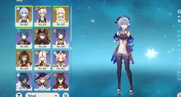 Ganyu + Hutao + Dehya + Jean + 4 armas 5 estrelas.