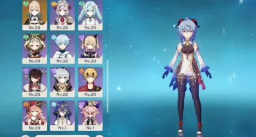 Ganyu + Hutao + Dehya + Jean + 4 armas 5 estrelas.