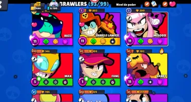 Conta de brawl Stars com 37.000 troféus e 93 brawlers