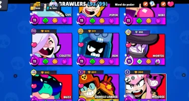Conta de brawl Stars com 37.000 troféus e 93 brawlers
