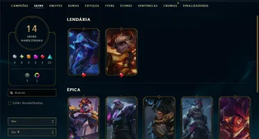 Unranked com 35 Champs e 14 Skins