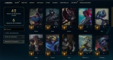 Unranked com 35 Champs e 14 Skins