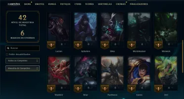 Unranked com 35 Champs e 14 Skins