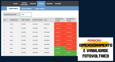 Planilha de Dimensionamento e Viabilidade Fotovoltaica