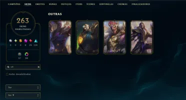 Bronze 1 com TODOS os Champs e 263 Skins ( TOP / MID / JG )