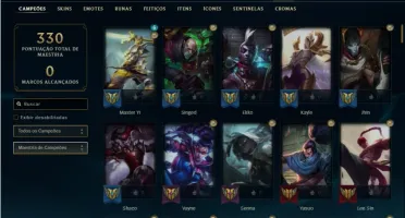 Conta ouro 1 com 122 Champs e 168 Skins + 1 Prestigio