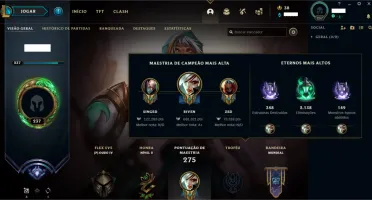 Conta main Riven Diamante season passada, c/ 70 skin