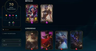 Conta main Riven Diamante season passada, c/ 70 skin