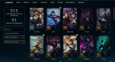 Conta prata 3 com 20 skins e 53 champs