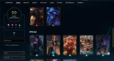 Conta prata 3 com 20 skins e 53 champs