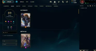CONTA DE LOL 2014 3.4K de RP e 11K de Essencia Azul 89 skins