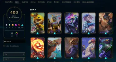 Conta League Of Legends - 400 Skins - Level 350+ - Platina