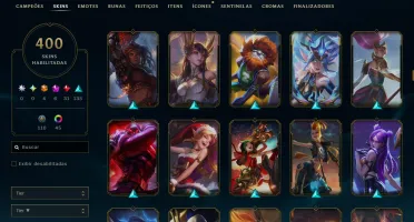 Conta League Of Legends - 400 Skins - Level 350+ - Platina