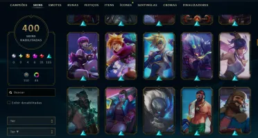 Conta League Of Legends - 400 Skins - Level 350+ - Platina