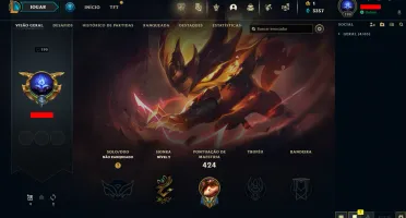 Conta LOL LVL 190 | 155 Campeões| 68 Skins |UNRANKED| 2013