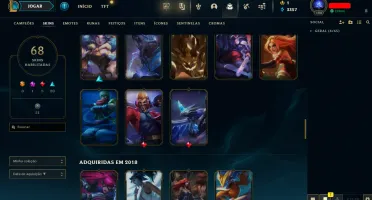 Conta LOL LVL 190 | 155 Campeões| 68 Skins |UNRANKED| 2013