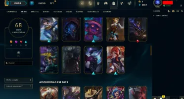 Conta LOL LVL 190 | 155 Campeões| 68 Skins |UNRANKED| 2013