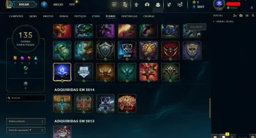 Conta LOL LVL 190 | 155 Campeões| 68 Skins |UNRANKED| 2013