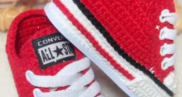 All Star de Crochê Vermelho