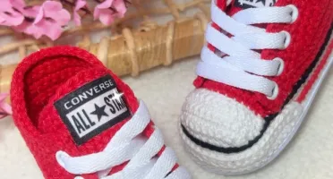 All Star de Crochê Vermelho