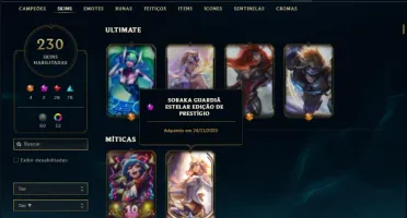 Conta platina 1 com TODOS os champs, 230 skins ( MAIN SUP )