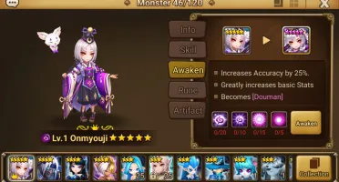 Reroll Summoners War lvl10 com Onmyouji Dark - Douman