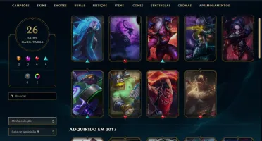 Conta com 26 skins 104 Champs e vários emotes