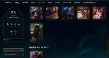 Conta com 26 skins 104 Champs e vários emotes
