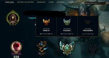 Conta com 26 skins 104 Champs e vários emotes