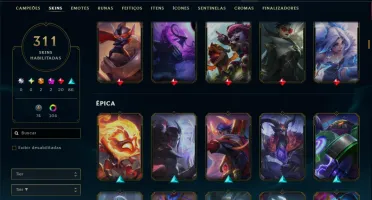 Prata 1 com TODOS os Champs e 311 Skins ( ADC / JG )