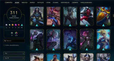 Prata 1 com TODOS os Champs e 311 Skins ( ADC / JG )