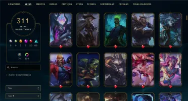 Prata 1 com TODOS os Champs e 311 Skins ( ADC / JG )