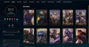 Prata 1 com TODOS os Champs e 311 Skins ( ADC / JG )