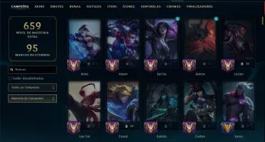 Prata 1 com TODOS os Champs e 311 Skins ( ADC / JG )