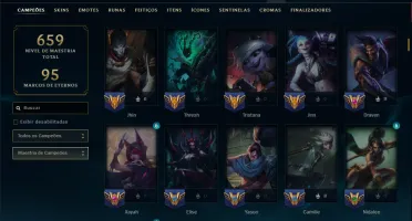 Prata 1 com TODOS os Champs e 311 Skins ( ADC / JG )