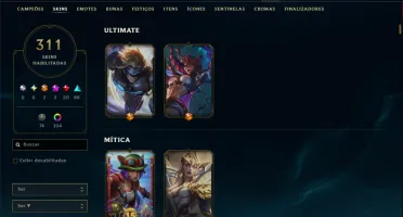 Prata 1 com TODOS os Champs e 311 Skins ( ADC / JG )