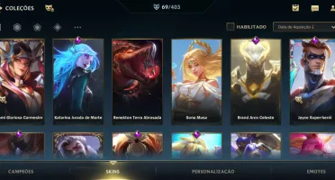 Conta Wild Rift GM 65 skins 83 campeões
