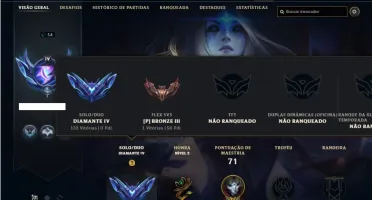 Conta diamante 4 com 38 Champs e 13 Skins + 1 Fragmento