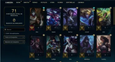 Conta diamante 4 com 38 Champs e 13 Skins + 1 Fragmento